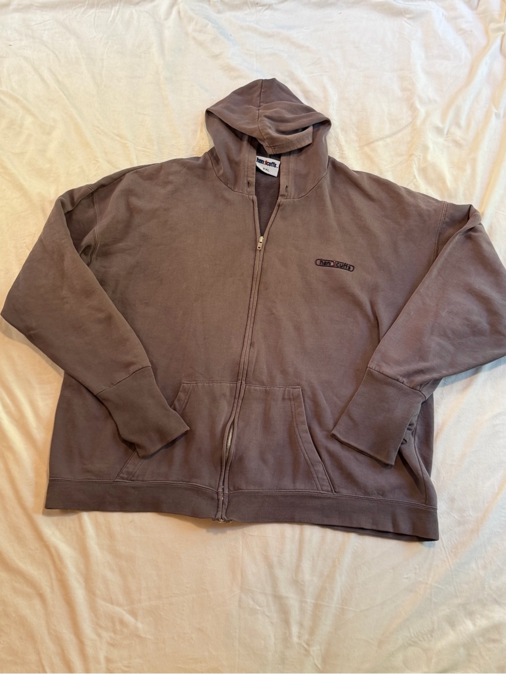 Vintage Handicuffs Brown Full-Zip Hoodie Jacket
